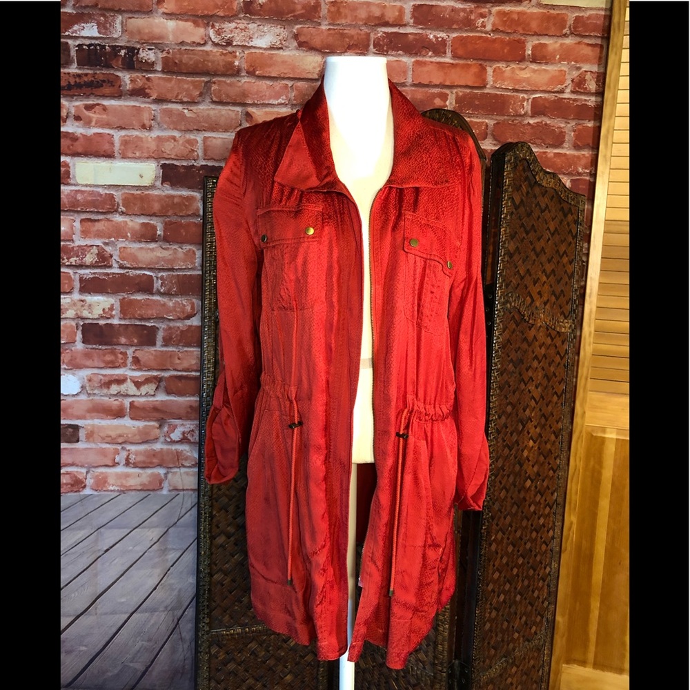 Chicos tangerine textured Adirondack jacket